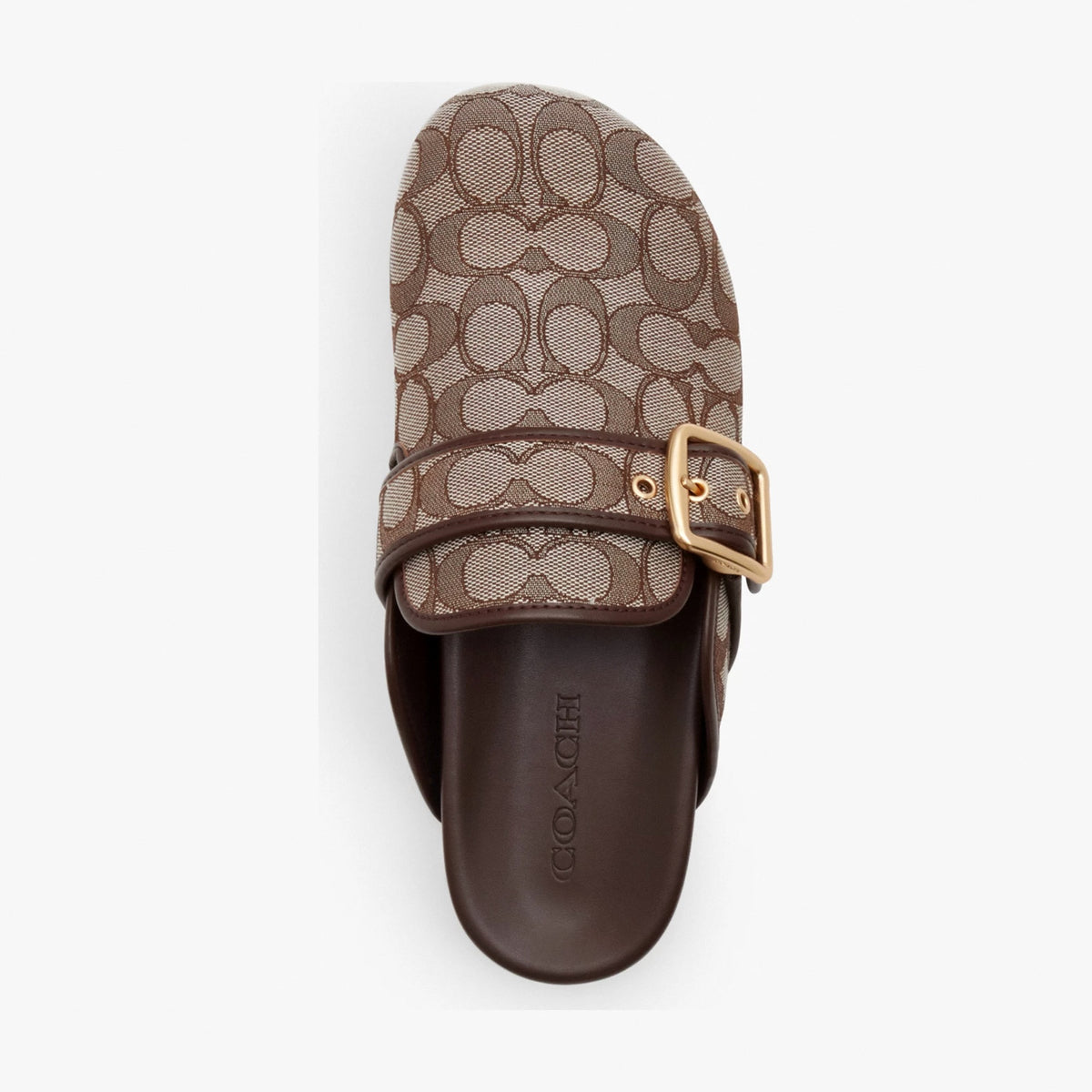 Coach Archival Buckle Clog In Signature Jacquard - Oak/Maple