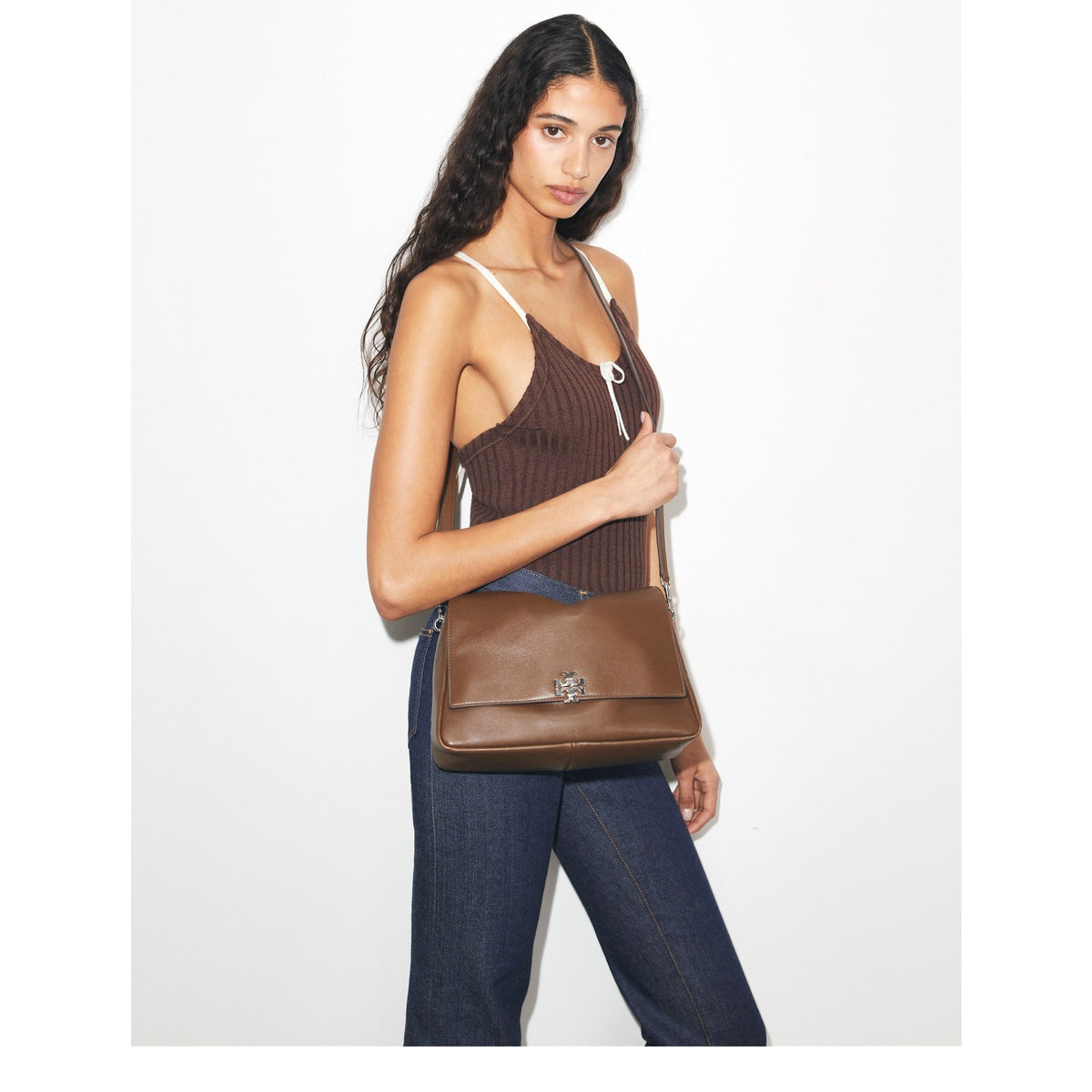 Tory Burch Charlie Shoulder Bag - Malt Brown