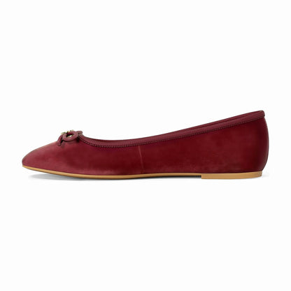 Michael Kors Savannah Logo Debossed Velvet Ballet Flat - MAROON