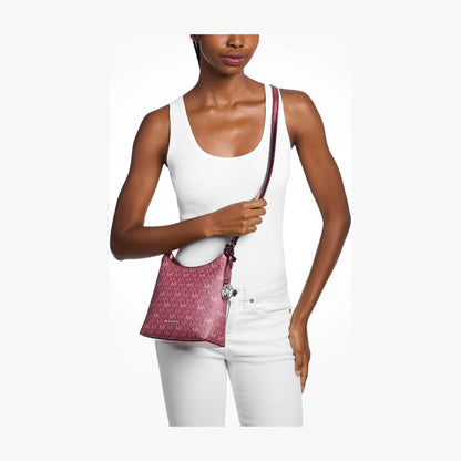 Michael Kors Maya Small Signature Logo Crossbody Bag - MAROON