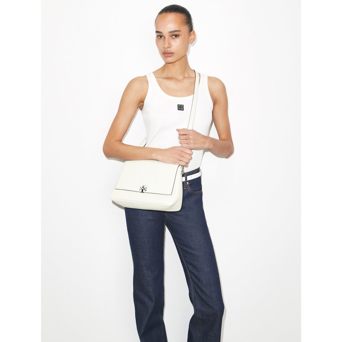 Tory Burch Charlie Shoulder Bag - Bianco