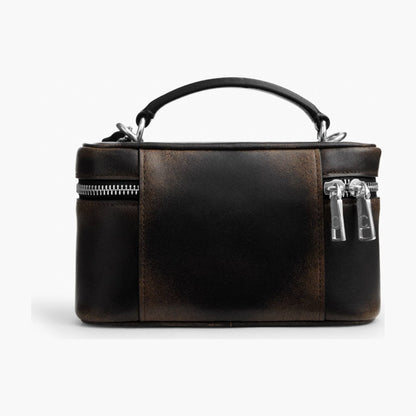 Coach Rainer Crossbody Bag 18 With Pocket In Loved Leather - Silver/Black Brown