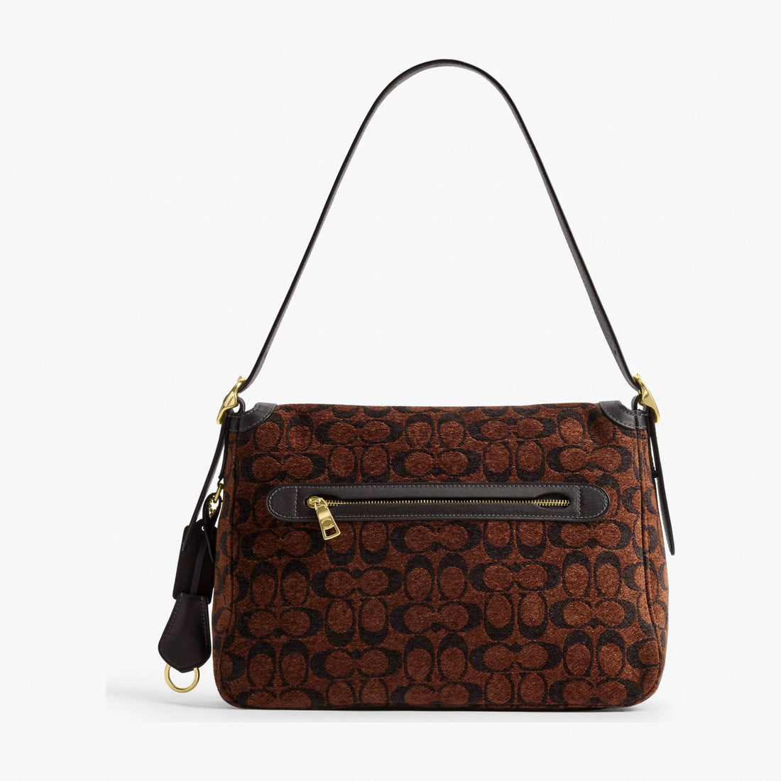 Coach Etta Flap Bag In Signature Chenille - Gold/Truffle