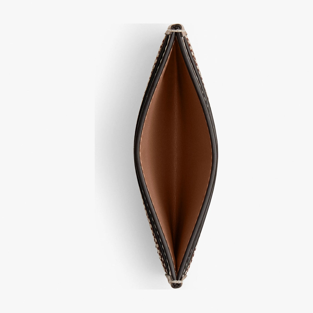 Coach Essential Card Case In Crystal Signature Jacquard - Brass/Mushroom