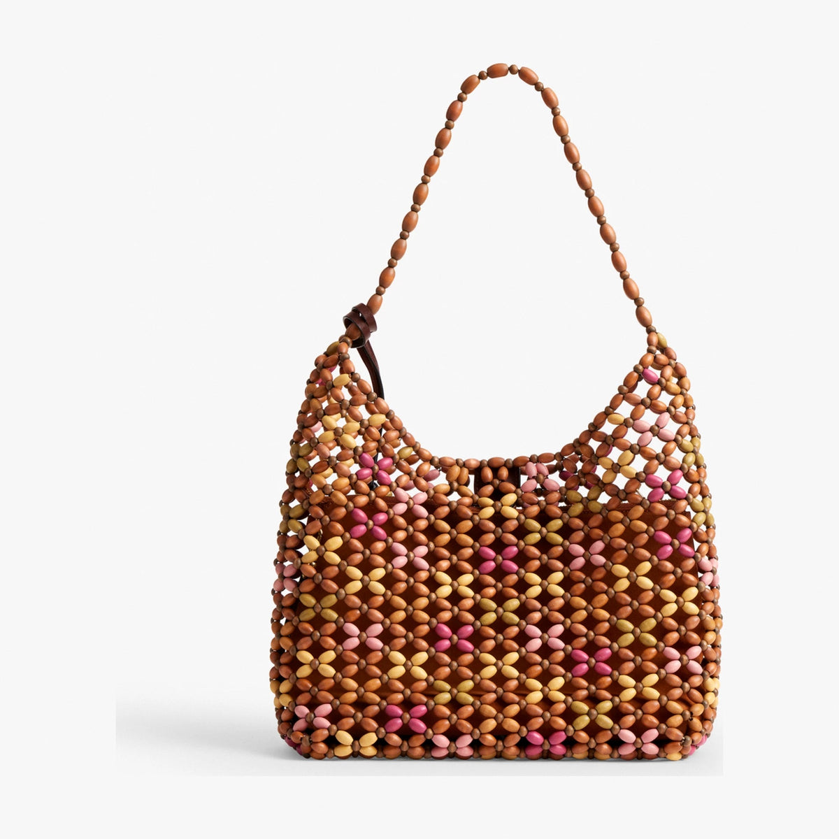 Coach Brooklyn Shoulder Bag 28 With Wooden Beading - Brass/Maple Multi