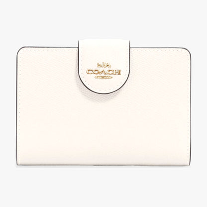 Coach Medium Corner Zip Wallet - Gold/Chalk