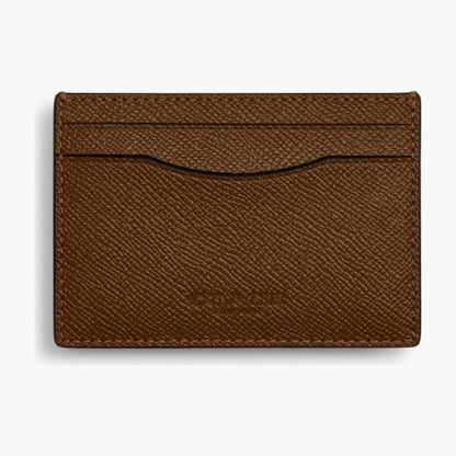 Coach Card Case With Money Clip - Silver/Chestnut