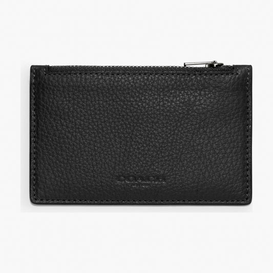 Coach Zip Card Case - Gunmetal/Black