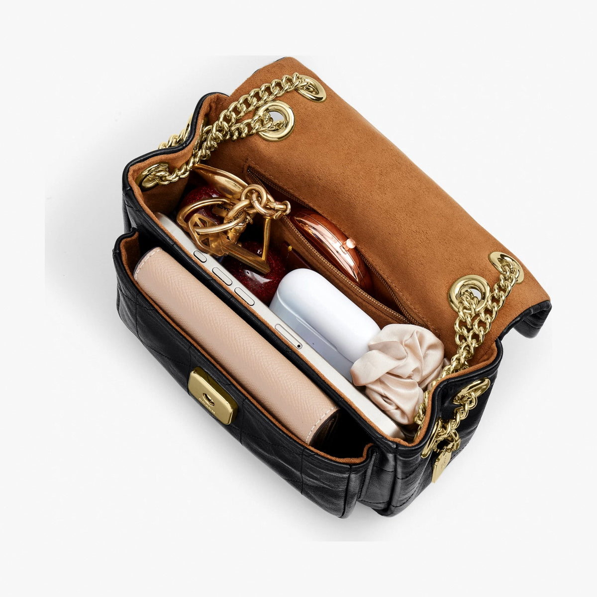 Coach Elodie Crossbody Bag 18 With Quilting - Gold/Black