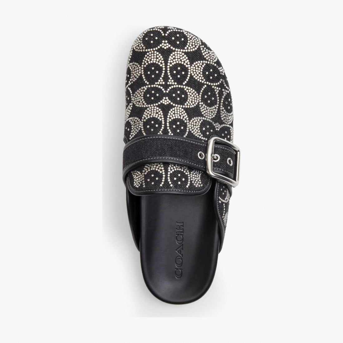 Coach Archival Buckle Clog With Crystal Signature - Black