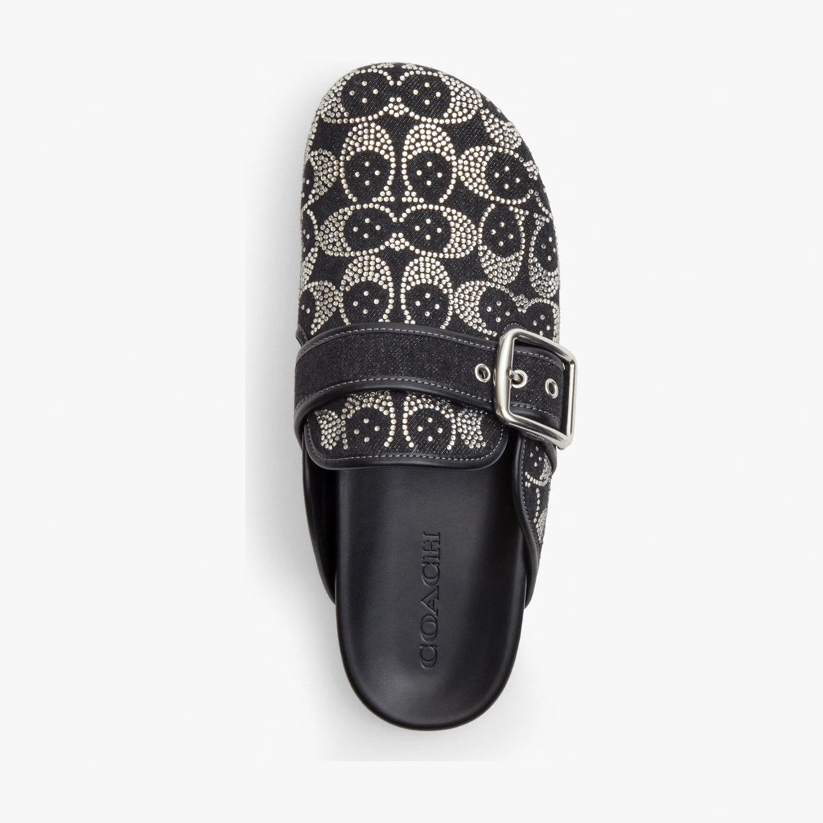 Coach Archival Buckle Clog With Crystal Signature - Black