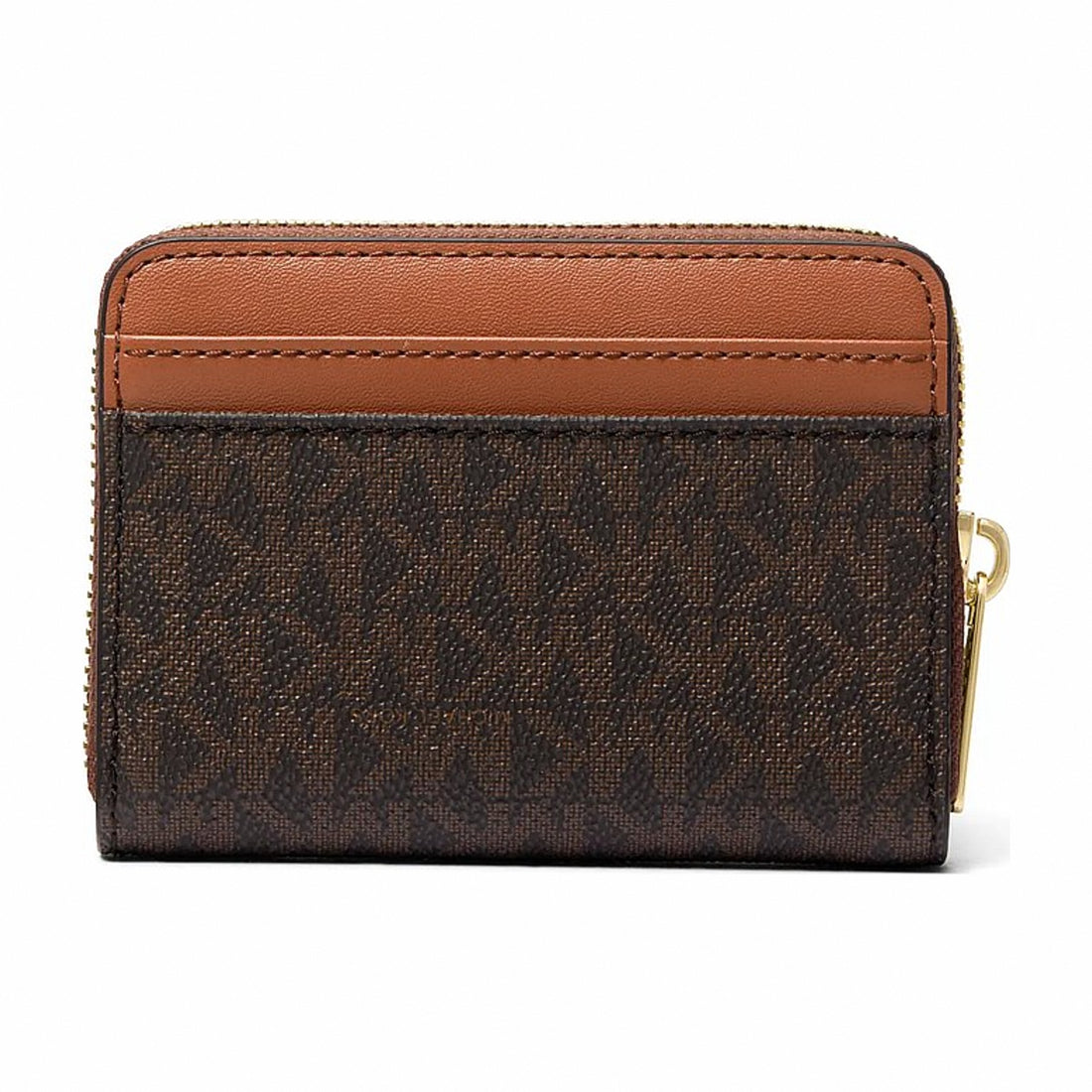 Michael Kors Jet Set Travel Medium Logo Zip-Around Card Case - BROWN