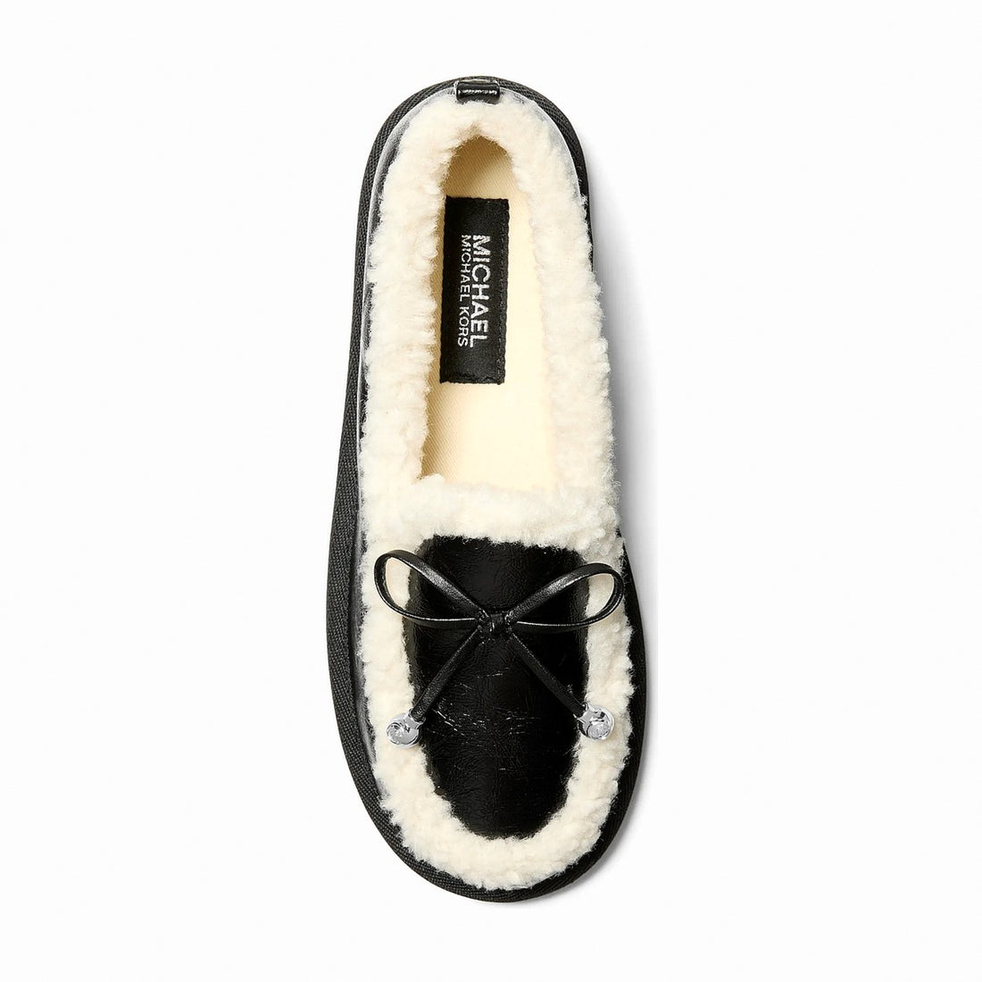 Michael Kors Jo Faux Shearling Trim Moccasin - BLACK