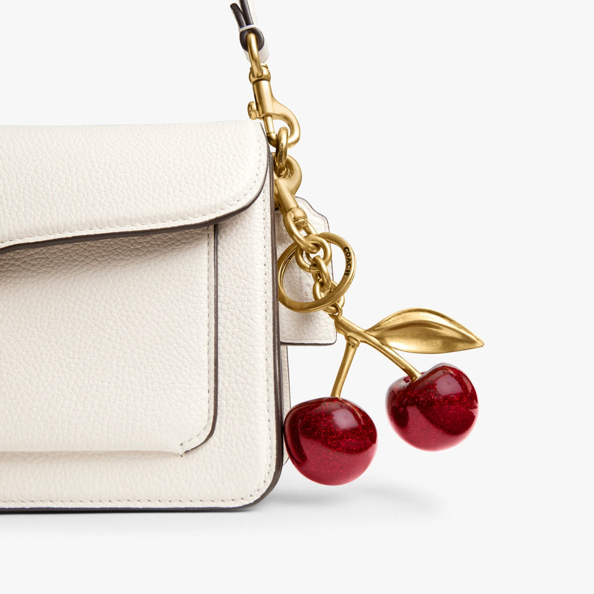 Coach Cherry Bag Charm - Brass/Red Apple