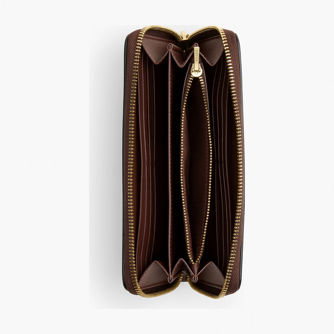 Coach Long Zip Around Wallet - Gold/Maple