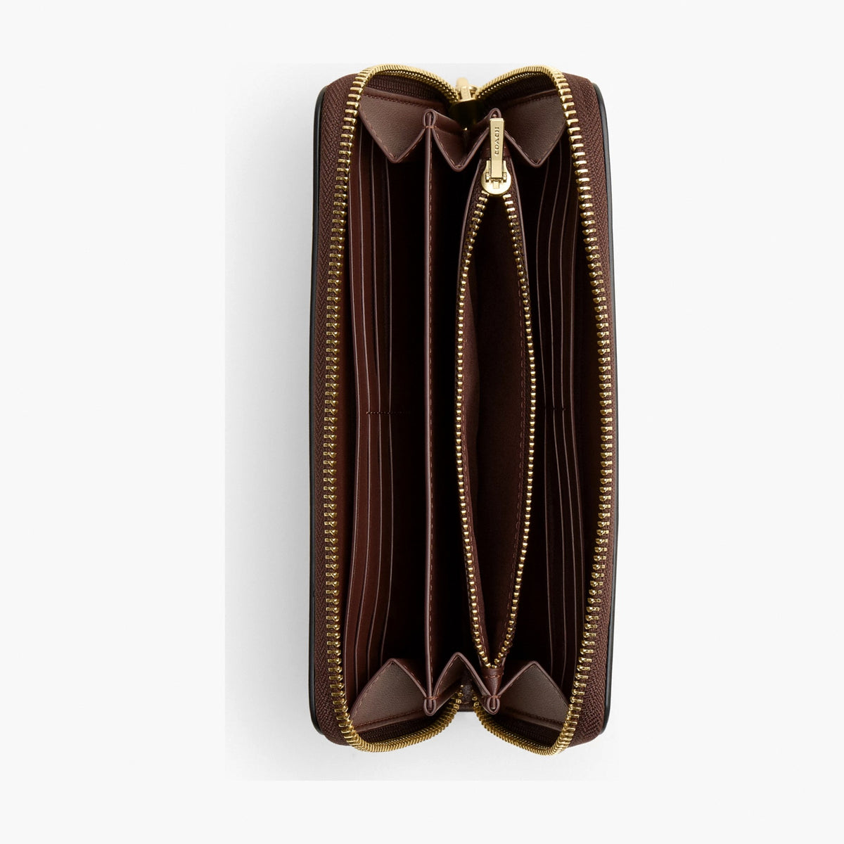 Coach Long Zip Around Wallet - Gold/Maple