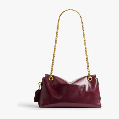 Coach Chelsea Shoulder Bag 26 With Chain - Brass/Dark Cherry