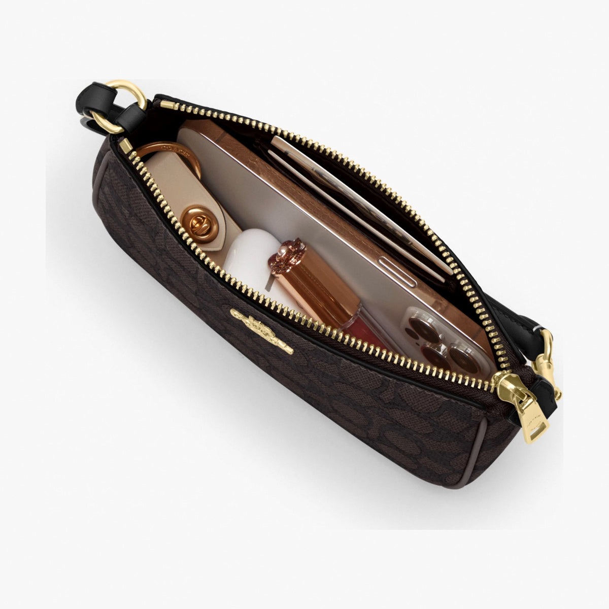 Coach Nolita 19 In Signature Canvas - Gold/Walnut/Black
