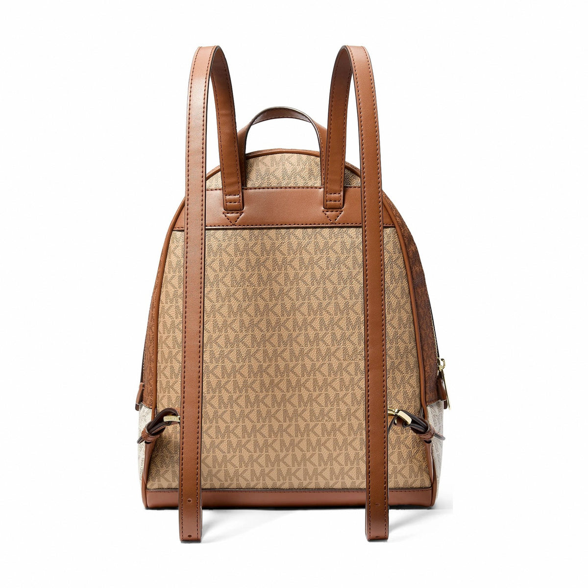 Michael Kors Rhea Medium Color-Block Signature Logo Backpack - CAMEL MLT