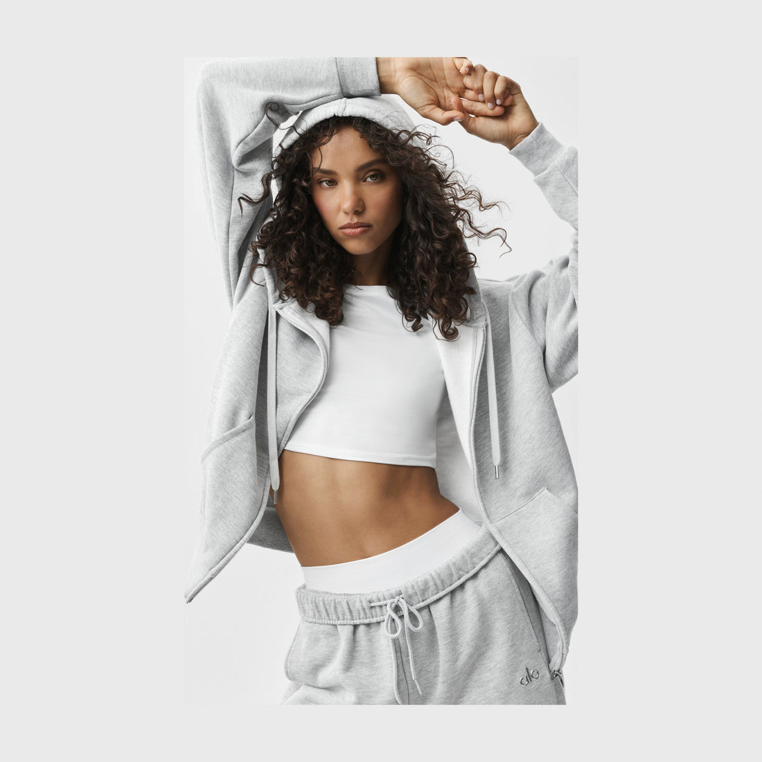 Alo Yoga Accolade Full Zip Hoodie - Athletic Heather Grey