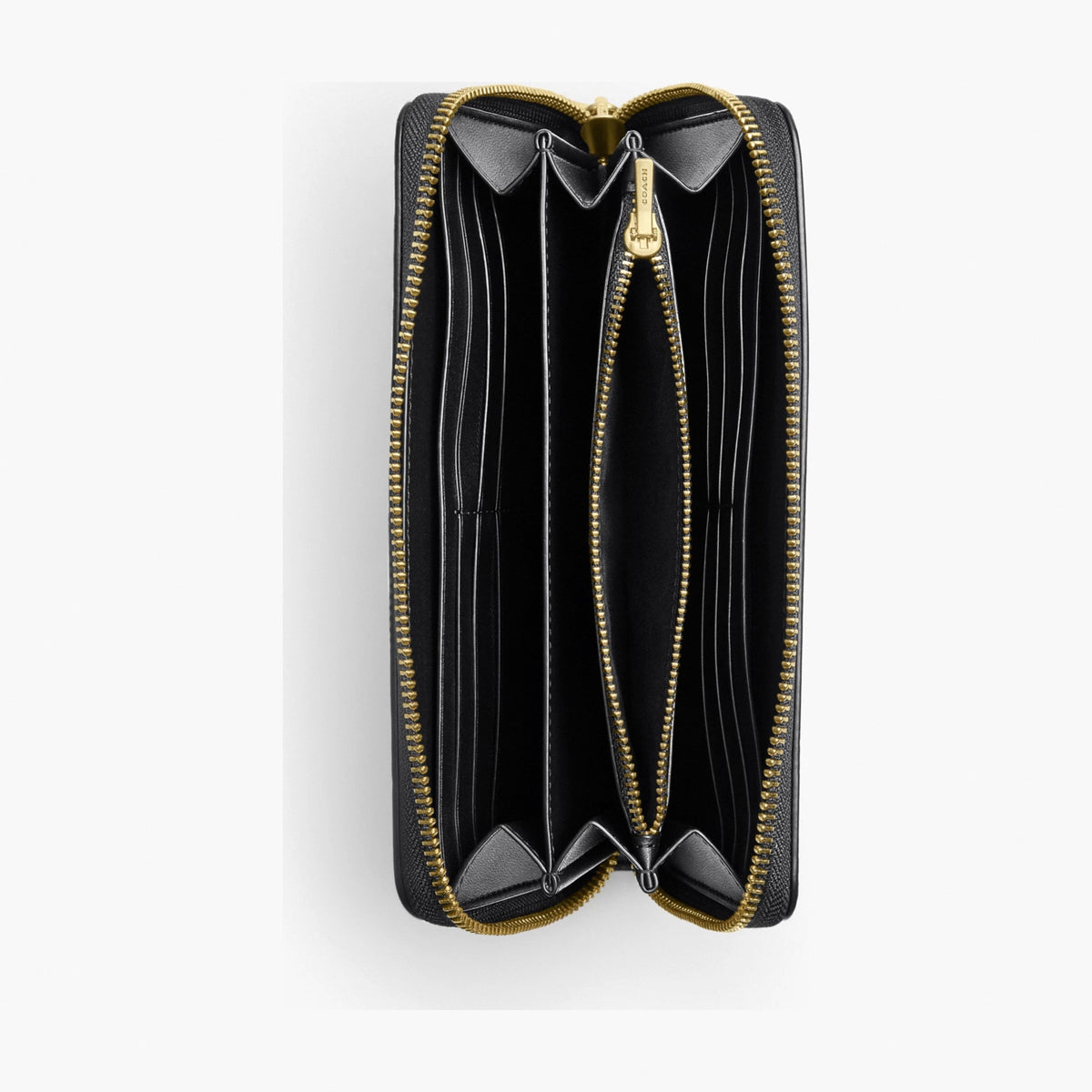 Coach Long Zip Around Wallet - Gold/Black