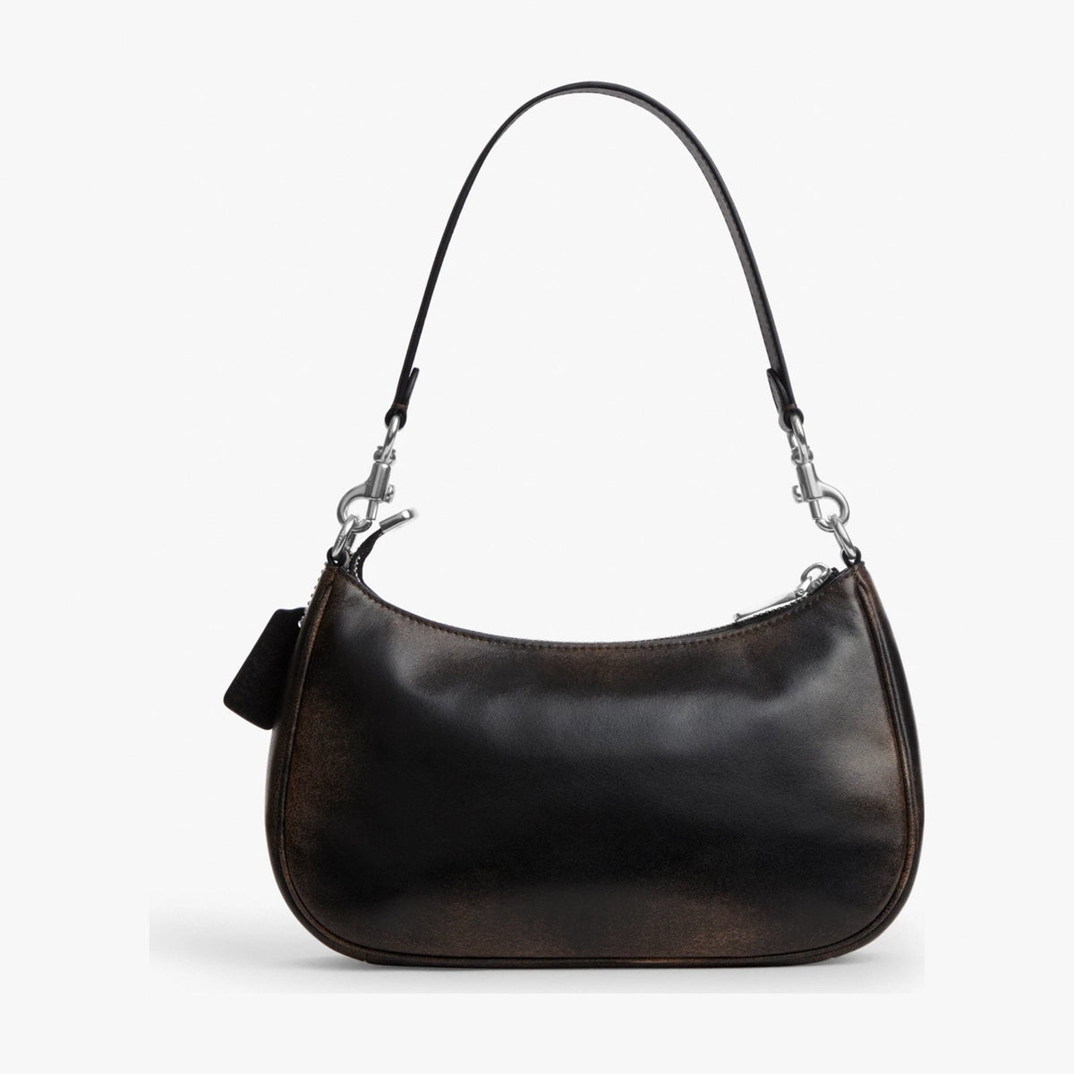 Coach Teri Shoulder Bag In Loved Leather - Silver/Black Brown
