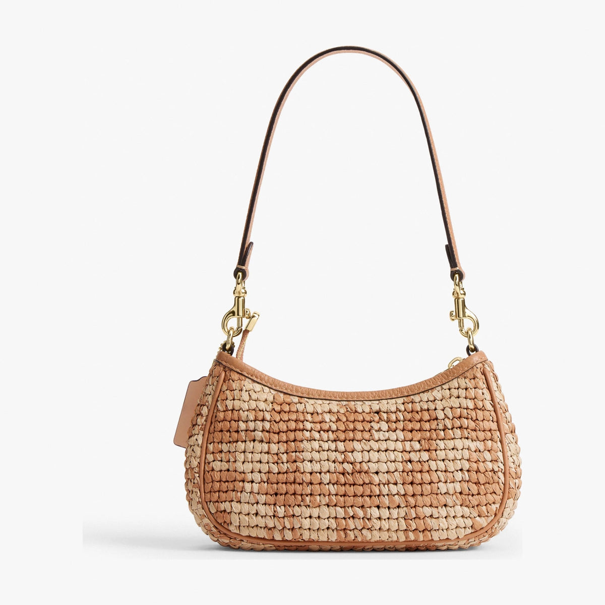 Coach Teri Mini Crossbody Bag With Gingham Print - Gold/Tan
