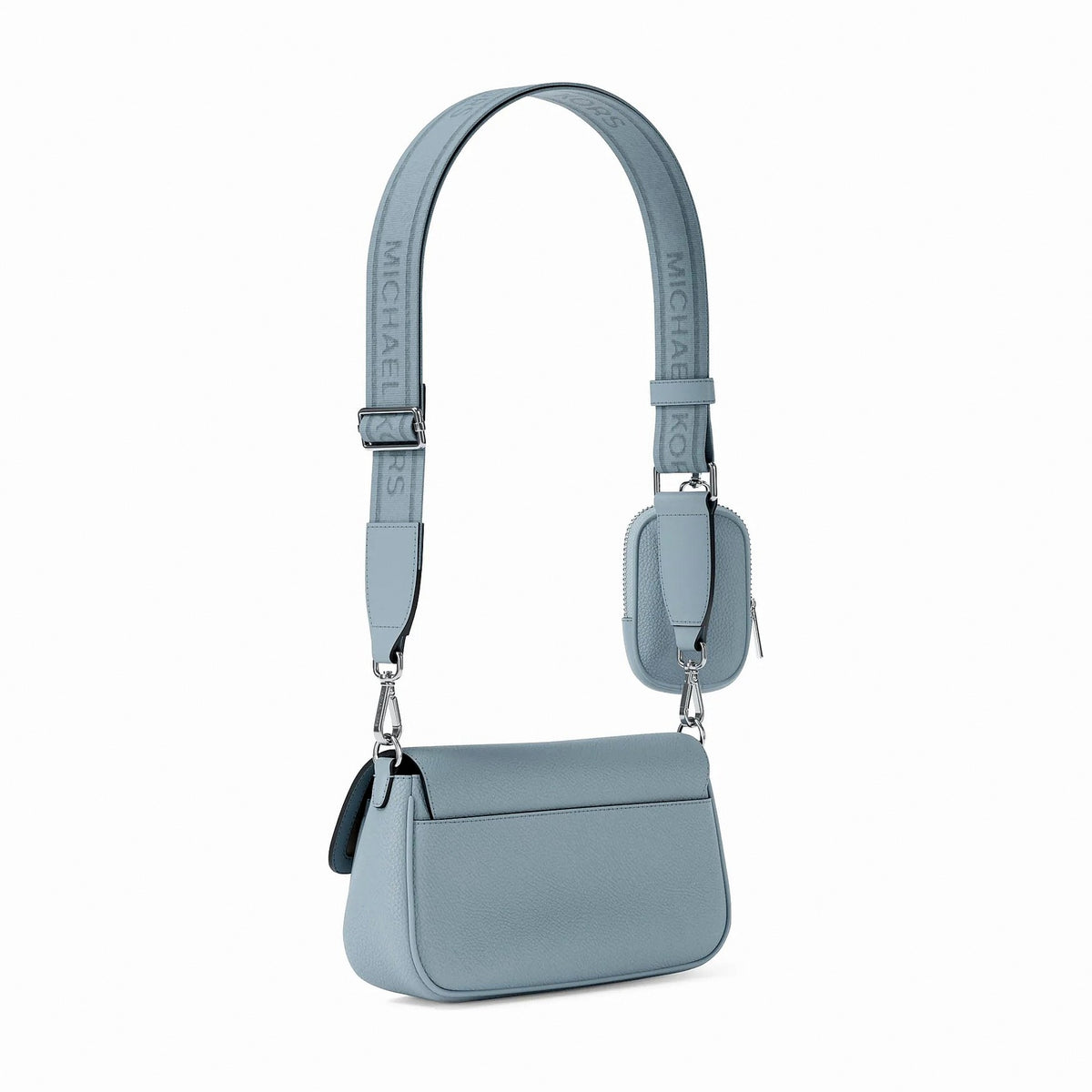 Michael Kors Jet Set Travel Small Pebbled Leather Crossbody Bag With Pouch - PALE OCEAN