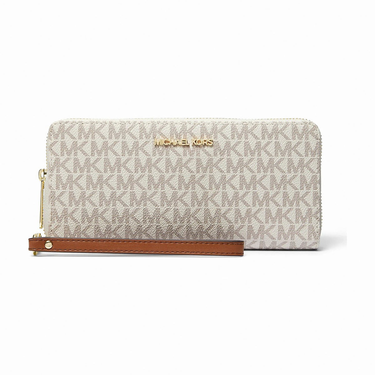 Michael Kors Jet Set Travel Large Logo Continental Wristlet - VANILLA