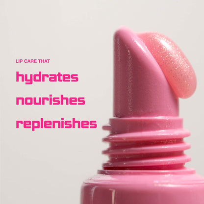 Rhode Peptide Lip Tint Nourishing Glaze - Jelly Bean - shimmery sheer baby pink + sweet pink jelly bean scent