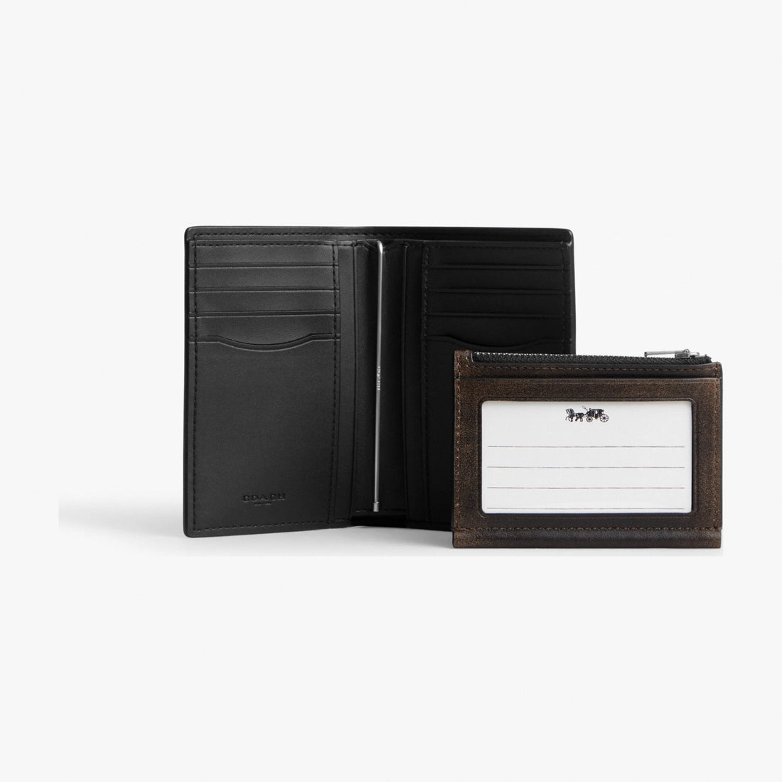 Coach 2-In-1 Wallet In Loved Leather - Silver/Black Brown