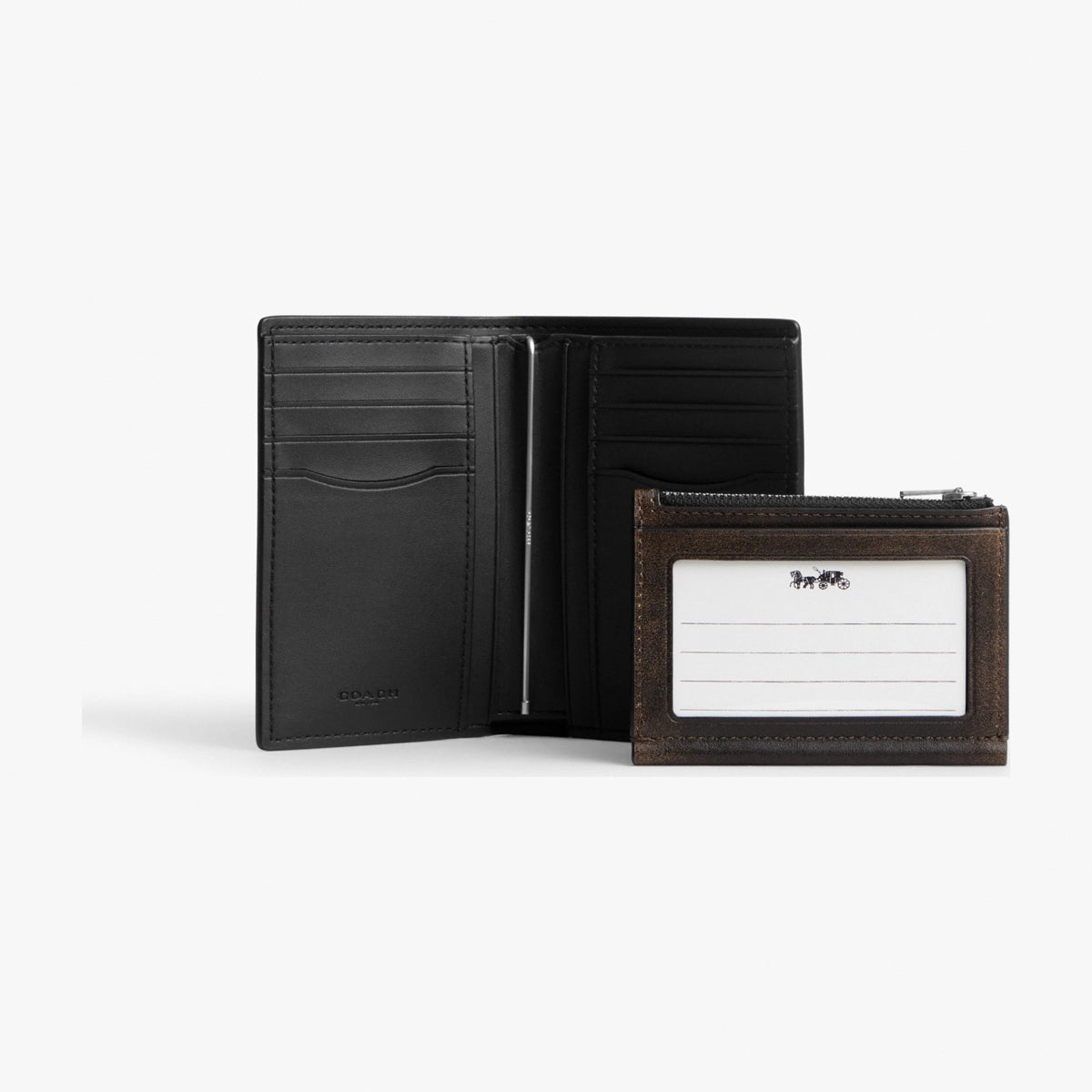 Coach 2-In-1 Wallet In Loved Leather - Silver/Black Brown