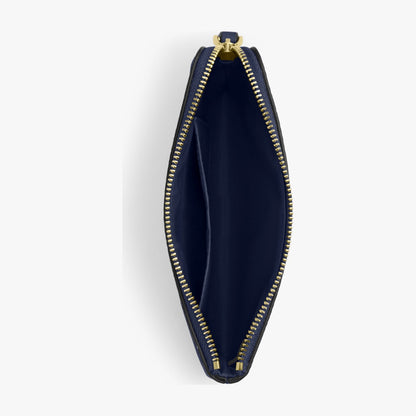 Coach Corner Zip Wristlet In Signature Canvas - Gold/Navy