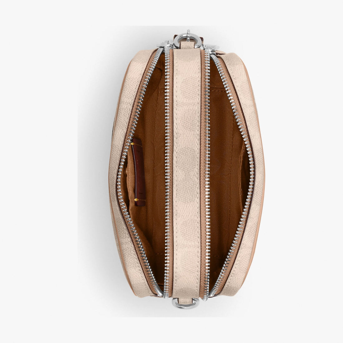 Coach Mini Carey Crossbody Bag In Signature Canvas - Silver/Sand/Taupe