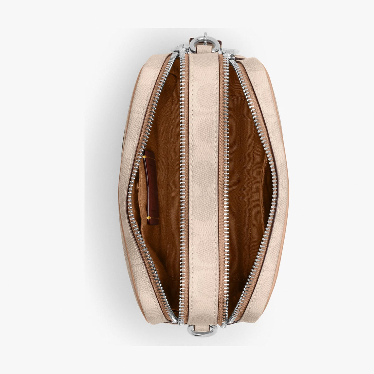 Coach Mini Carey Crossbody Bag In Signature Canvas - Silver/Sand/Taupe