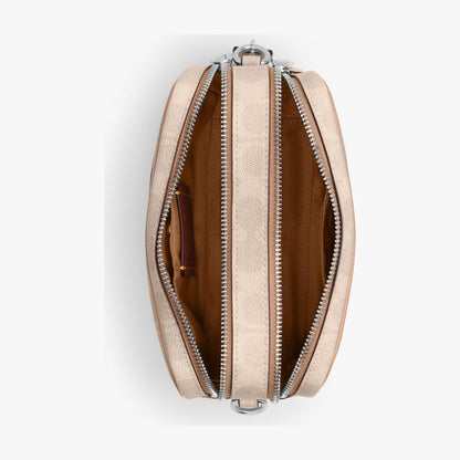 Coach Mini Carey Crossbody Bag In Signature Canvas - Silver/Sand/Taupe