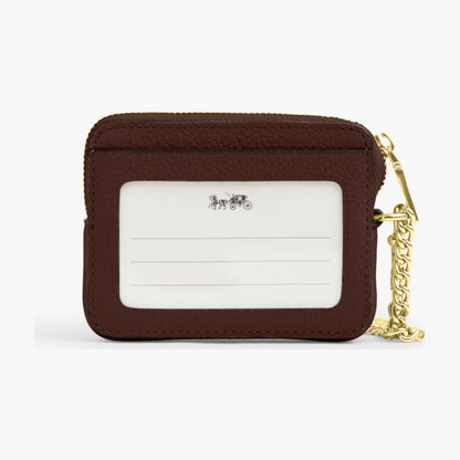 Coach Zip Card Case - Gold/Maple