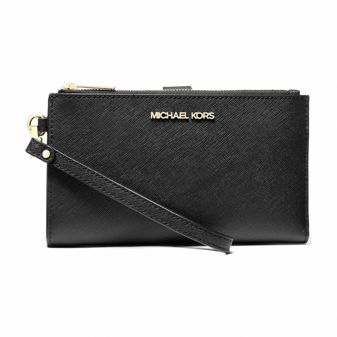 Michael Kors Jet Set Large Leather Smartphone Wristlet Wallet - BLACK