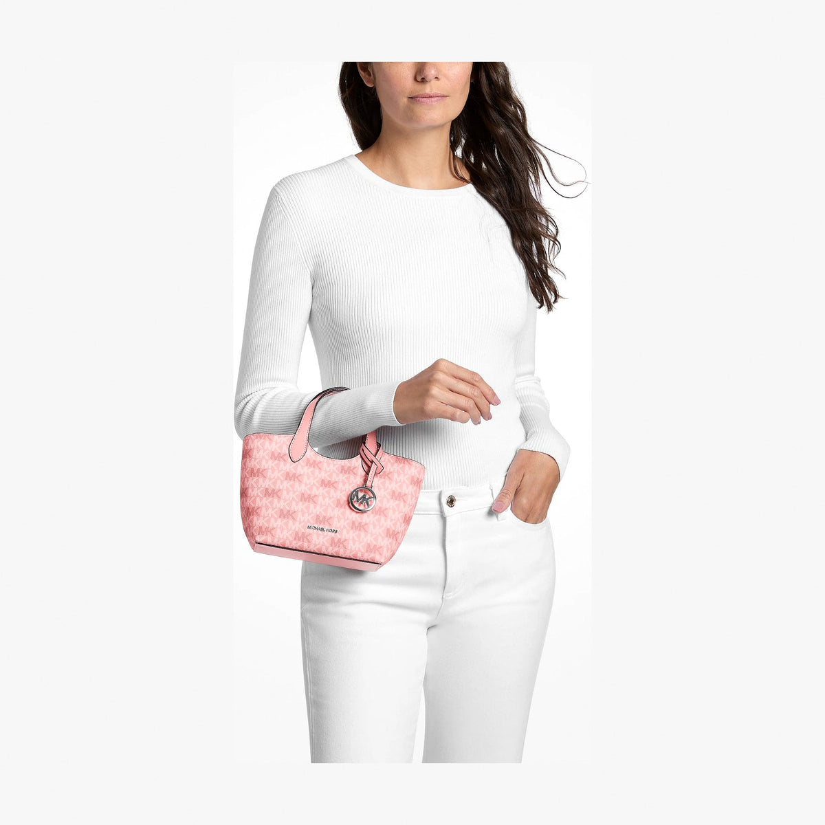 Michael Kors Maya Extra-Small Signature Logo Crossbody Bag - SUNSET ROSE