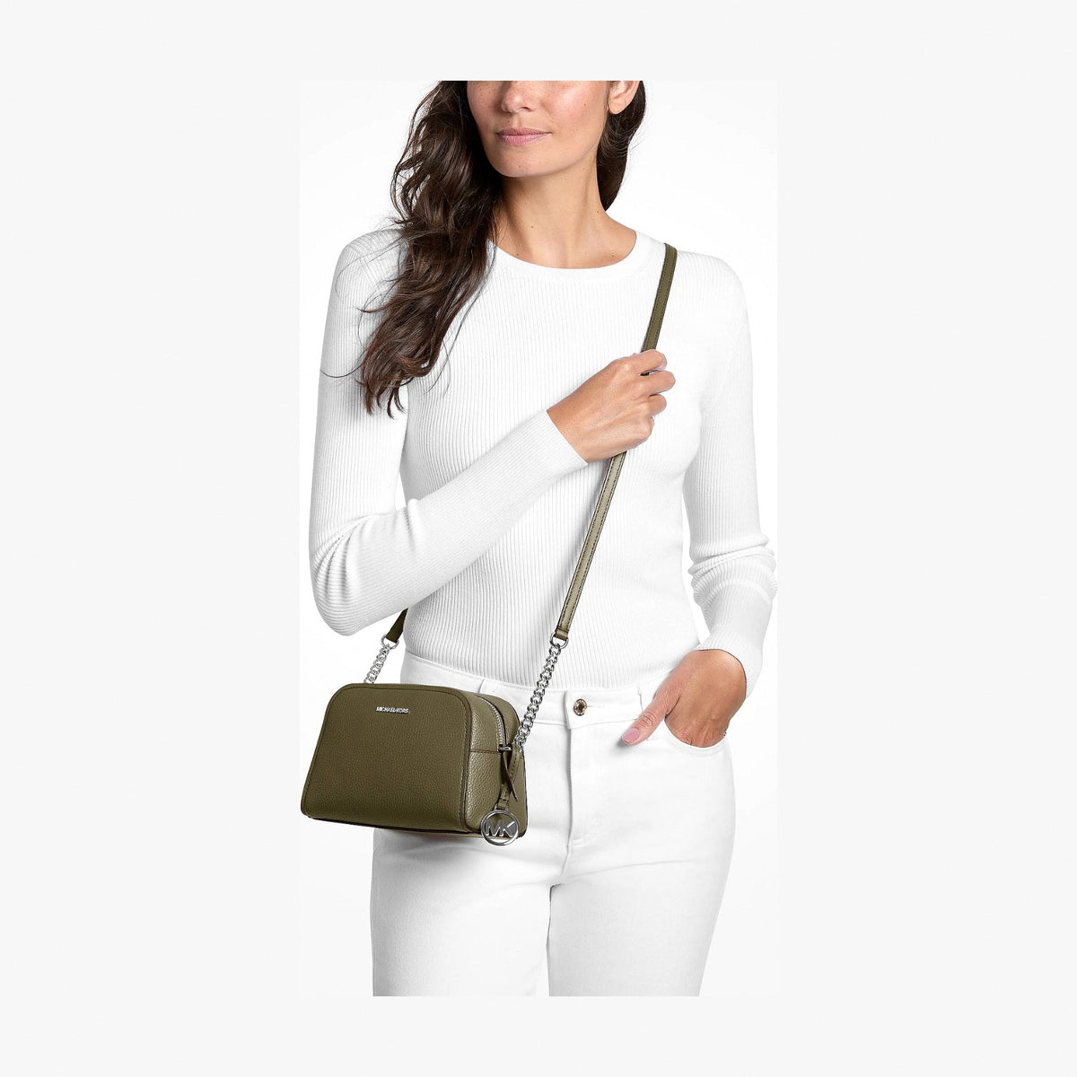 Michael Kors Ashton Extra-Small Camera Crossbody Bag - OLIVE
