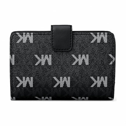 Michael Kors Jet Set Travel Medium Signature Logo Billfold Wallet - BLACK