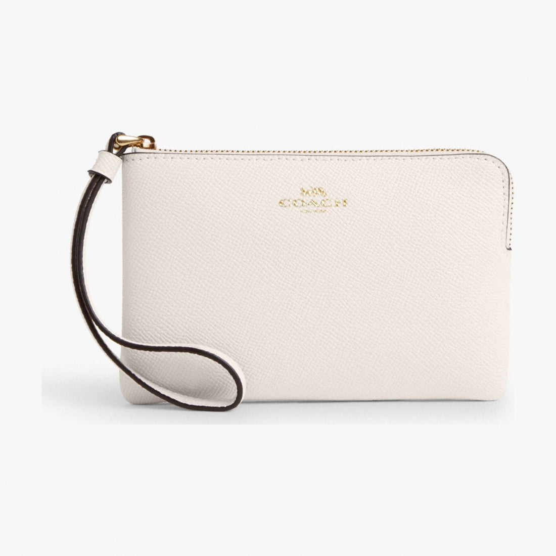 Coach Corner Zip Wristlet - Gold/Chalk