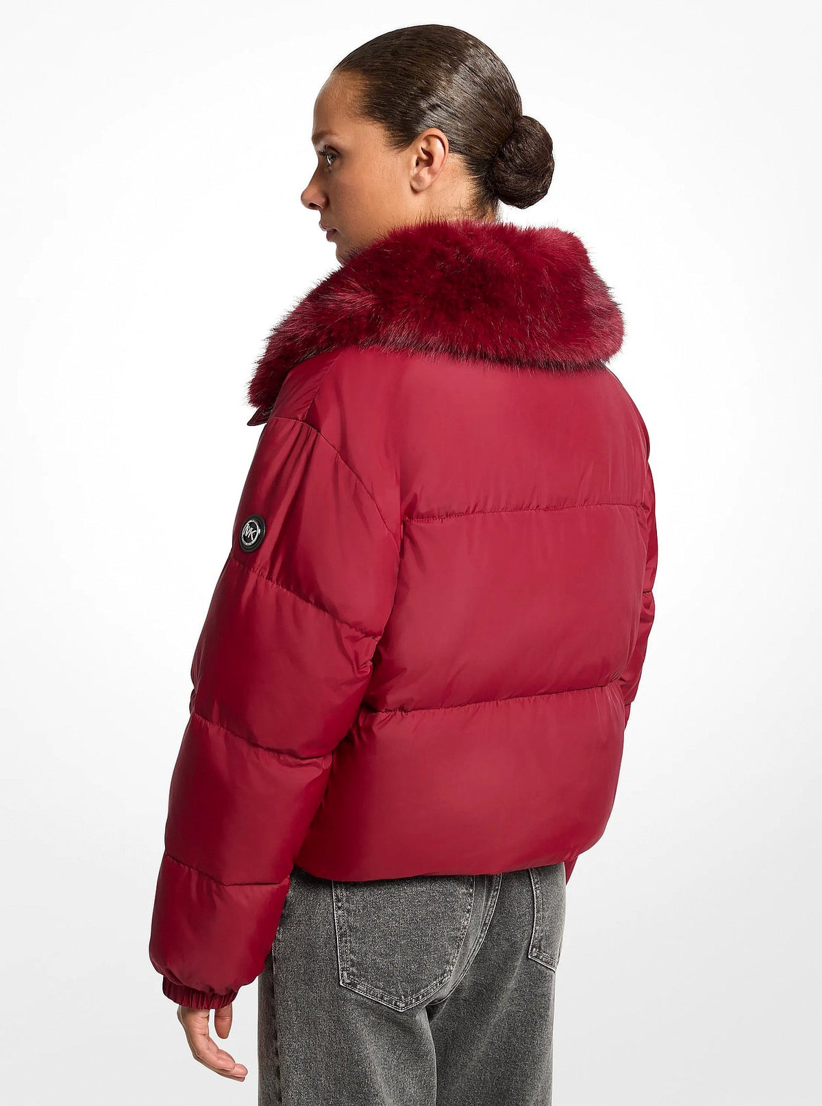 Michael Kors Sherpa Puffer Jacket - MAROON
