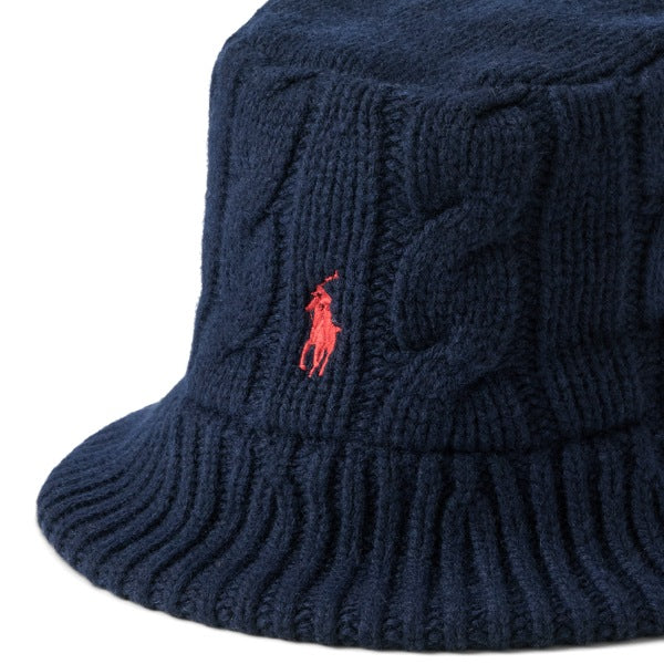 Polo Ralph Lauren Cable-Knit Wool-Blend Bucket Hat - Hunter Navy