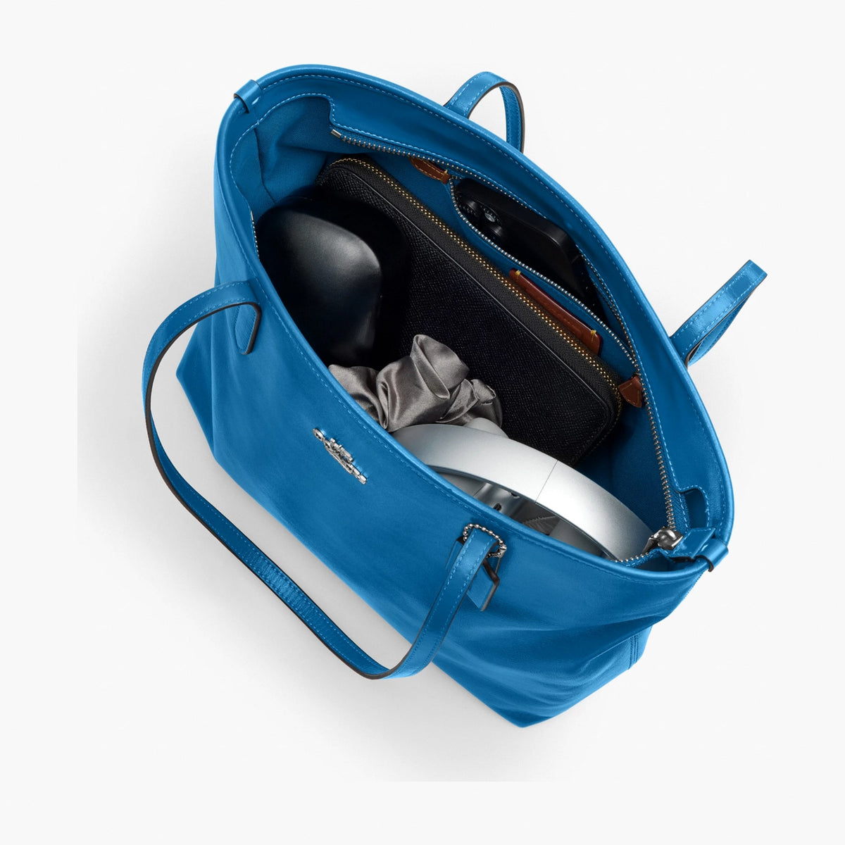 Coach Medium City Tote Bag - Silver/Blue Jay