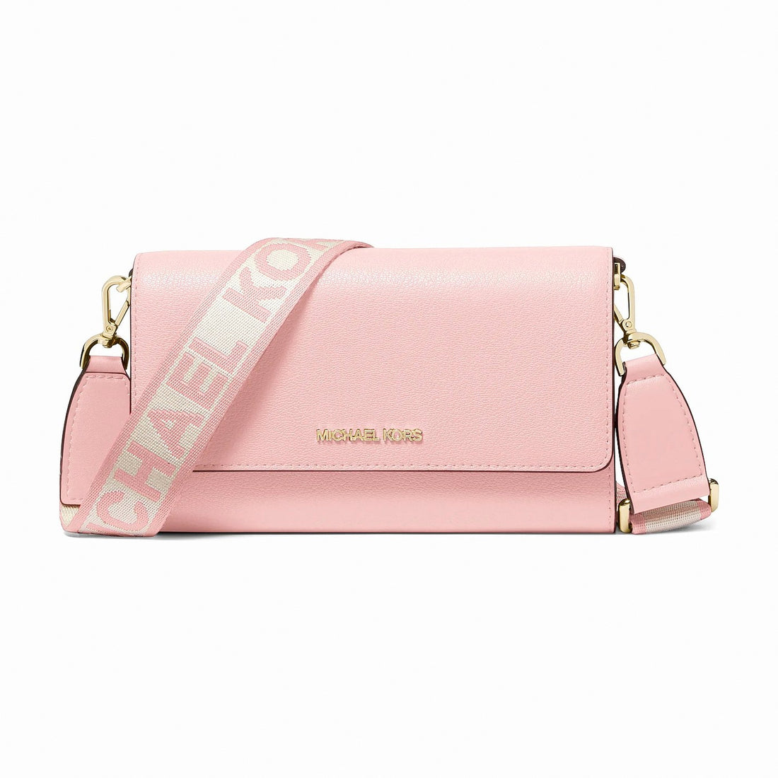 Michael Kors Jet Set Large Leather Crossbody Bag - POWDER BLUSH