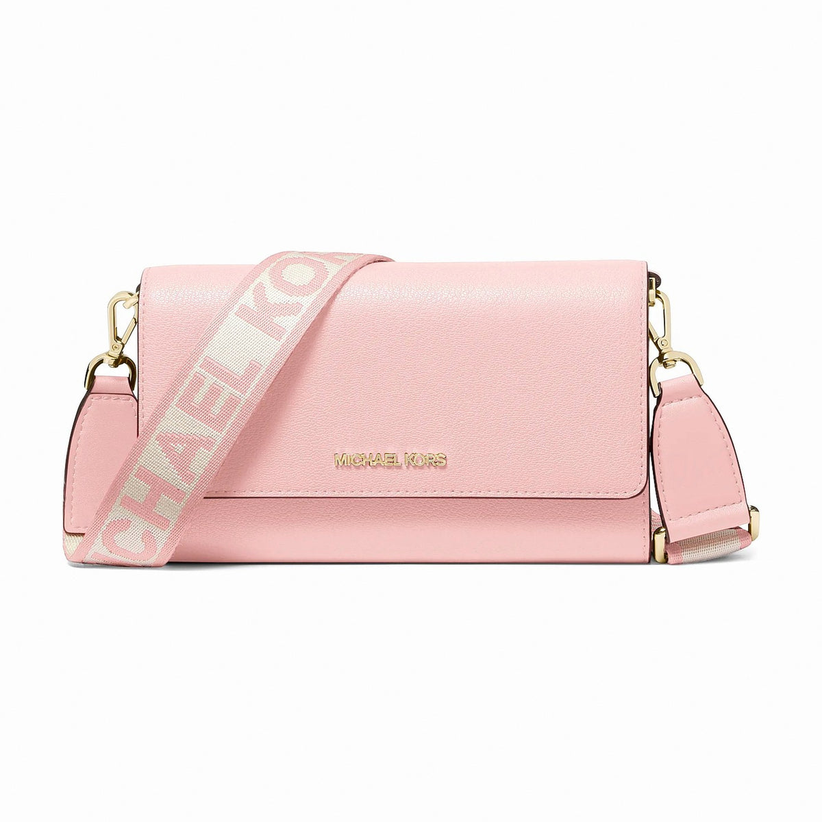 Michael Kors Jet Set Large Leather Crossbody Bag - POWDER BLUSH