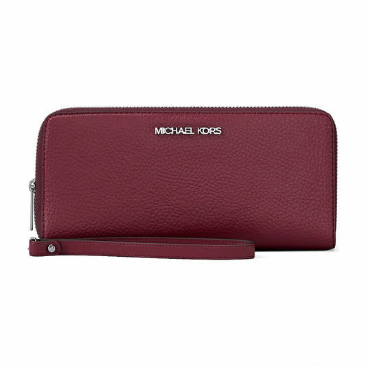 Michael Kors Large Pebbled Leather Continental Wallet - MAROON
