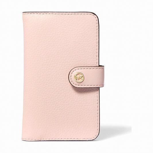 Michael Kors Jet Set Travel Medium Pebbled Leather Billfold Wallet - POWDER BLUSH