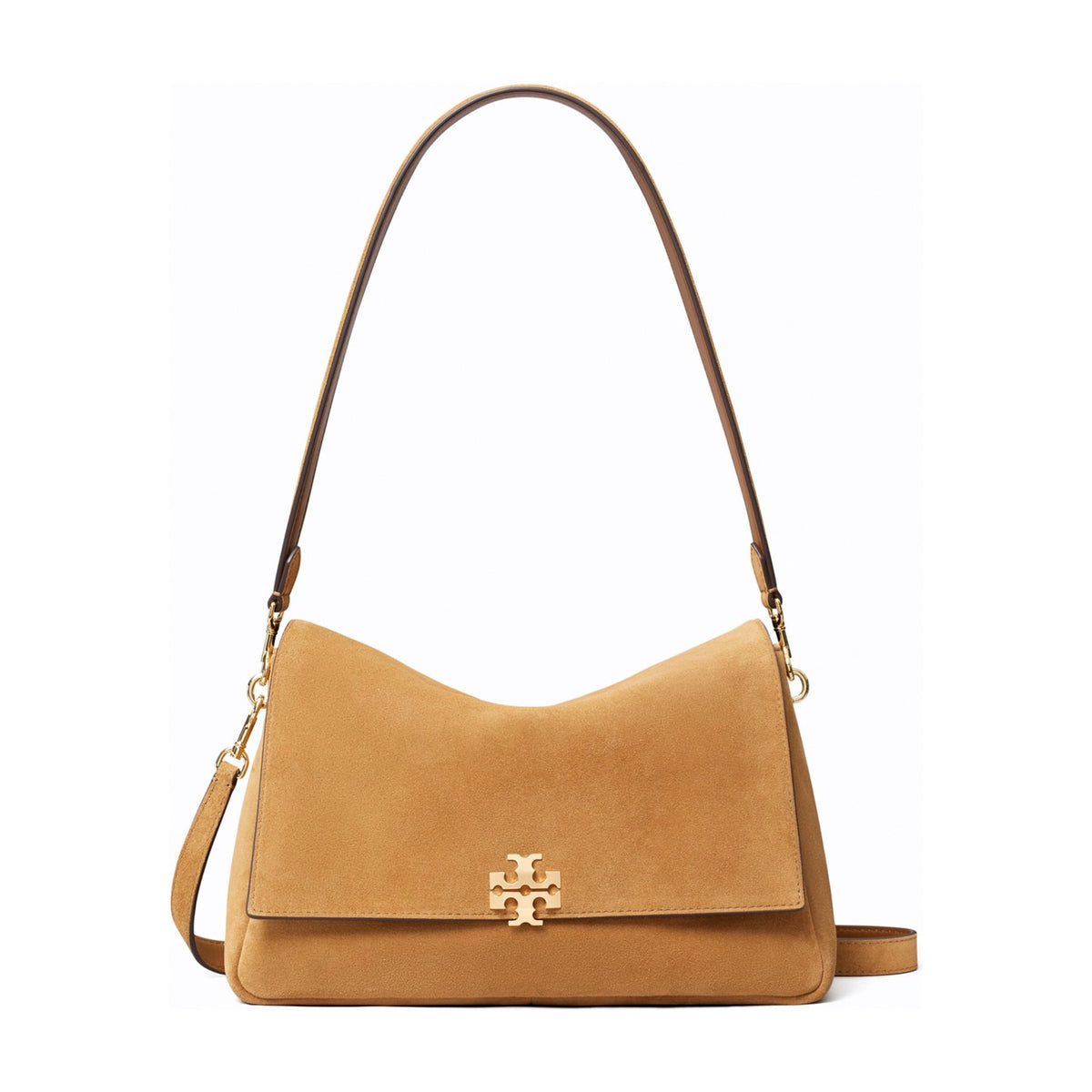 Tory Burch Charlie Suede Shoulder Bag - Toffee